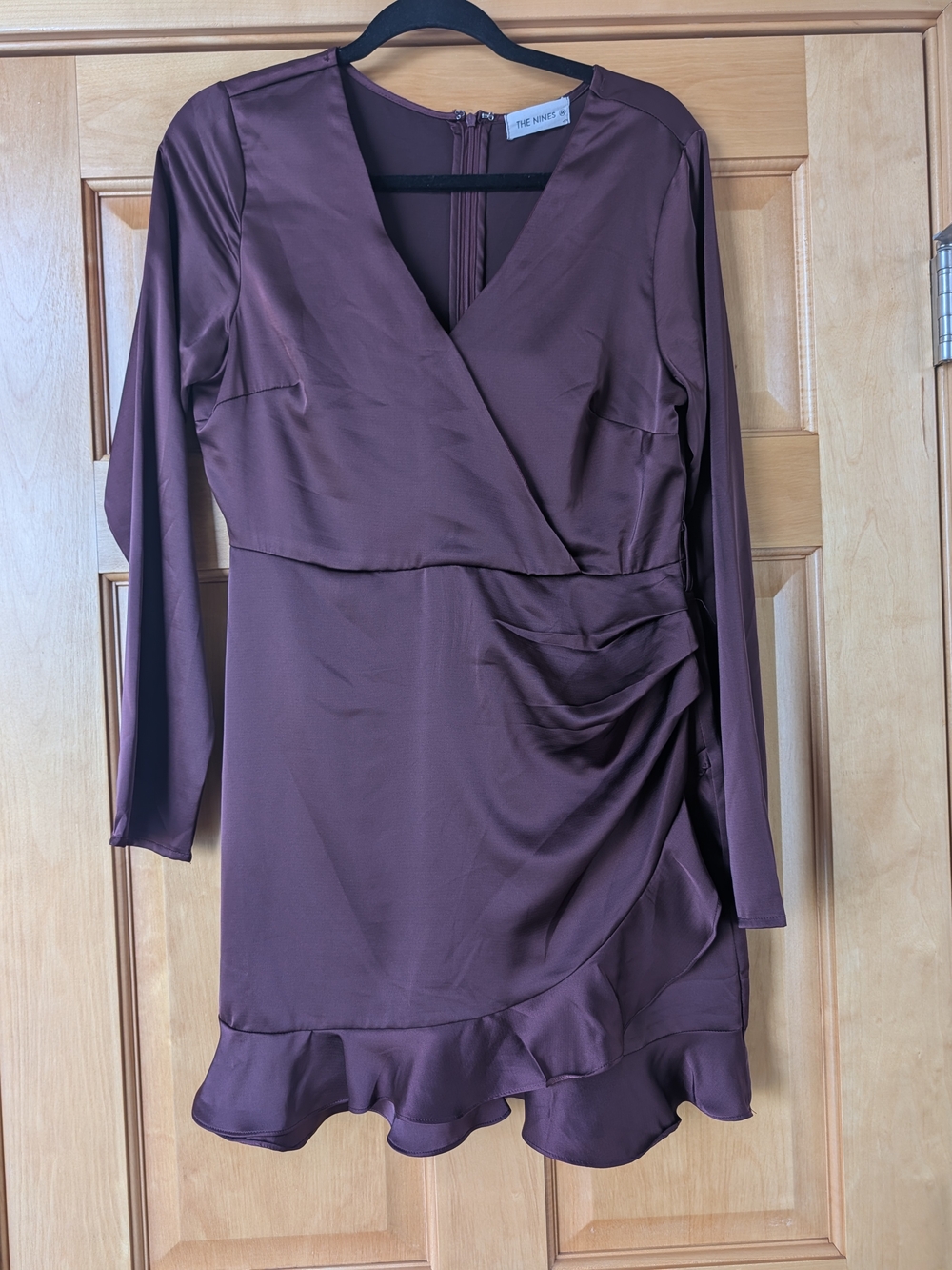 Women's Chocolate Brown Wrap Mini Dress